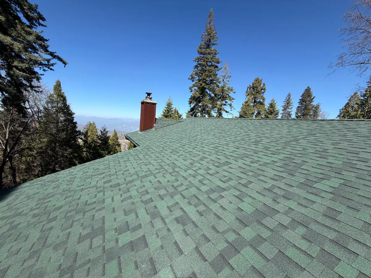 Mountain Cabin Full Reroof – Multi-Dormer Layout – Owens Corning Château Green in Shaver Lake, CA by New View Roofing – Photo 2